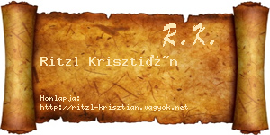 Ritzl Krisztián névjegykártya